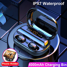 Load image into Gallery viewer, V11 TWS 5.0 Bluetooth Headphones 9D Stereo Wireless earphones IPX7 Waterproof headsets Sport earburd 4000mAh case Power Bank V12
