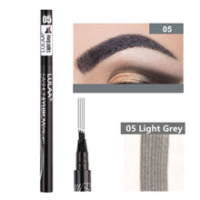 Load image into Gallery viewer, 5 Colors Eyebrow Pen Waterproof 4 Fork Tip Eyebrow Tattoo Pencil Cosmetic Long Lasting Natural Dark Brown Liquid Eye Brow Pencil