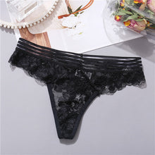 Load image into Gallery viewer, FINETOO Lace G-String Sexy Women Thong Lace floral Panties Low-rise T-back Panty Fashion Organza Bikini Underwear Lady Lingerie