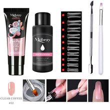 Load image into Gallery viewer, Poly nail gel Kit Nail Extension Poly Gel Set With Nial Tips Dual Form Qiuck Dry Builder Gel For Manicure Finger Extend Brush