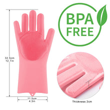 Load image into Gallery viewer, 1 Pair Dishwashing Gloves Silicone Dish Washing Gloves Kitchen Silicone Cleaning Household Tools for Clean Car Pet Brush Glove