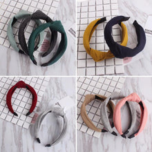 Load image into Gallery viewer, Knot Cross Tie Solid 1 PC Fashion Hair Band Hairband Knitted rib Girls Bow Hoop Hair Accessories Velvet Twist Headband