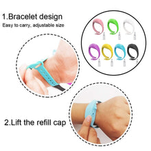 Load image into Gallery viewer, 1 Set Adjustable Wash Hand Gel Dispenser Portable Bracelet Pumps Wristband Hand Soap Dispenser With Refillable Beak Bottle