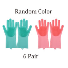 Load image into Gallery viewer, 1 Pair Dishwashing Gloves Silicone Dish Washing Gloves Kitchen Silicone Cleaning Household Tools for Clean Car Pet Brush Glove