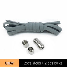 Load image into Gallery viewer, TILUSERO New Elastic Shoelaces Metal Capsule Button No Tie Shoe Laces