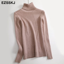 Load image into Gallery viewer, chic Autumn winter thick Sweater Pullovers Women Long Sleeve casual warm basic turtleneck Sweater female knit Jumpers top