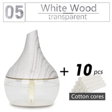 Load image into Gallery viewer, 300ML USB humidifier Electric oil Aromatherapy wood grain Ultrasonic air diffuser with 7 colors lights for home office Car