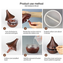 Load image into Gallery viewer, 300ml USB Air Humidifier Electric Aroma Air Diffuser Essential Oil Wood Ultrasonic Aromatherapy Cool Mist Maker for Home Car
