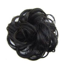 Load image into Gallery viewer, Delice Women's Wrap On Messy Bun Curly Scrunchie Chignon With Rubber Band Brown Black Synthetic Hair Ring