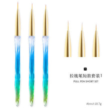 Load image into Gallery viewer, set Nail Art Brush Drawing Painting Carving Pen Design Manicure Tools Acrylic Liner UV Gel Sequins Decoration Tips 7/9/11mm