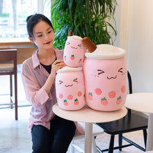 Load image into Gallery viewer, real-life bubble tea plush toy stuffed food milk tea soft doll boba fruit tea cup pillow cushion kids toys birthday gift