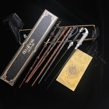 Load image into Gallery viewer, 32 Kinds of Metal Core Potter Magic Wands Cosplay Dumbledore Voldemort Lucius Malfoy Harried Magical Wand Ribbon Box with Gifts