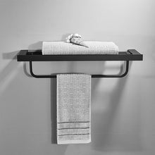 Load image into Gallery viewer, Tuqiu Bathroom Accessories Corner Shellf Paper Holder,Towel Holder,Towel Rack,Toilet Brush Holder Black Square Bathroom Hardware