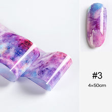 Load image into Gallery viewer, 100/50x4cm Nail Foils Marble Series Pink Blue Foils Paper Nail Art Transfer Sticker Slide Nail Art Decal Nails Accessories 1 Box