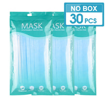 Load image into Gallery viewer, 20/30/50/100pcs Blue Disposable 3 Layer Non Woven Mouth Masks Dustproof Earloop face mask маска mascarillas Masque Maschera