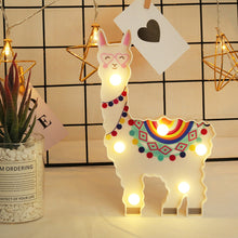 Load image into Gallery viewer, New Night Lamp Hanging Desktop Battery Powered Cute Light Gift Bedside Path Alpaca Shape Decorative animal style Home Decor A40