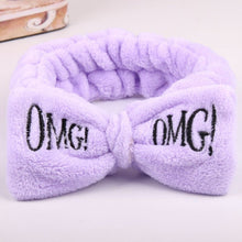 Load image into Gallery viewer, 2020 New Letter OMG Headbands for Women Girls Bow Wash Face Turban Makeup Elastic Hair Bands Coral Fleece Hair Accessories