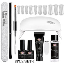 Load image into Gallery viewer, MEET ACROSS Poly UV Gel Set Nail Gel Kit 20/30ml Crystal Builder Clear Colors Gel with Lamp Gel Nail Polish For Nail Extensions