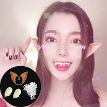 Load image into Gallery viewer, Vampire Teeth Fangs Elf Ears Dentures Props Halloween Costume Fairy Cosplay Zombie False Tooth & Ears