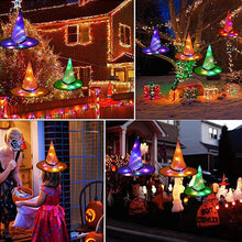 Load image into Gallery viewer, 1pc Halloween Decoration Witch Hats LED Lights Cap Halloween Costume Props Outdoor Tree Hanging Ornament Home Glow Party Decor