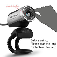 Load image into Gallery viewer, AUSDOM AW615 HD Web Camera With Microphone USB 2.0 1080P Webcam PC for Laptop Live Broadcast Video Conference Work Computer