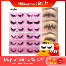 Load image into Gallery viewer, Visofree 5D Mink Eyelashes Long Lasting Mink Lashes Natural Dramatic Volume Eyelashes Extension Thick Long 3D False Eyelashes