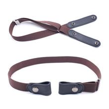 Load image into Gallery viewer, Women's Buckle-Free Elastic Belts Invisible Belt for Jeans No Bulge Hassle Band Fashion Casual Adjustable Button Canvas Belt