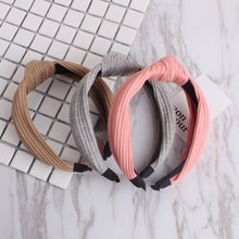 Load image into Gallery viewer, Knot Cross Tie Solid 1 PC Fashion Hair Band Hairband Knitted rib Girls Bow Hoop Hair Accessories Velvet Twist Headband