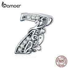 Load image into Gallery viewer, bamoer 10 Number Metal Beads Vintage Charm for Female Original Silver 925 Bracelet & Bangle 925 Sterling Silver Jewelry SCC1418