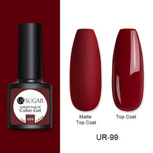 Load image into Gallery viewer, UR SUGAR 7.5ml Matte Nail Gel Polish Purple Series Hybrid Varnish Nail Art Semi Permanent UV Gel Varnish Soak Off Matte Top Coat