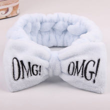 Load image into Gallery viewer, 2020 New Letter OMG Headbands for Women Girls Bow Wash Face Turban Makeup Elastic Hair Bands Coral Fleece Hair Accessories