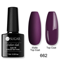 Load image into Gallery viewer, UR SUGAR 7.5ml Matte Nail Gel Polish Purple Series Hybrid Varnish Nail Art Semi Permanent UV Gel Varnish Soak Off Matte Top Coat