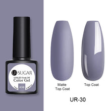 Load image into Gallery viewer, UR SUGAR 7.5ml Matte Nail Gel Polish Purple Series Hybrid Varnish Nail Art Semi Permanent UV Gel Varnish Soak Off Matte Top Coat