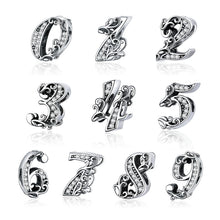Load image into Gallery viewer, bamoer 10 Number Metal Beads Vintage Charm for Female Original Silver 925 Bracelet & Bangle 925 Sterling Silver Jewelry SCC1418