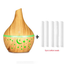 Load image into Gallery viewer, 300ml USB Air Humidifier Electric Aroma Air Diffuser Essential Oil Wood Ultrasonic Aromatherapy Cool Mist Maker for Home Car