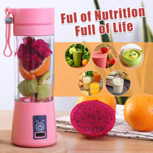 Load image into Gallery viewer, 380ml 4/6 Blades Portable Electric Fruit Juicer Home USB Rechargeable Smoothie Maker Blenders Machine Sports Bottle Juicing Cup