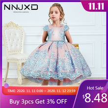 Load image into Gallery viewer, Girls Princess Kids Dresses for Girls Tutu Lace Flower Embroidered Ball Gown Baby Girls Clothes Children Wedding Party Dress