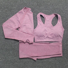 Load image into Gallery viewer, 10 Colors Yoga Set Vital Fitness Sports Suit Women Seamless Leggings Sports Bra+Long Sleeve Crop Top Running Gym Clothing Femme