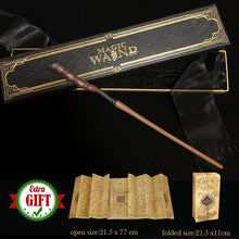 Load image into Gallery viewer, 32 Kinds of Metal Core Potter Magic Wands Cosplay Dumbledore Voldemort Lucius Malfoy Harried Magical Wand Ribbon Box with Gifts