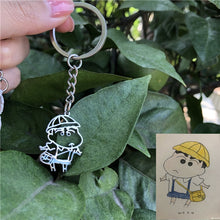 Load image into Gallery viewer, Customized Children's Drawing Necklace Keychains Kid's Art Child Artwork Personalized Necklace Jewelry Christmas Gift For Kids