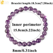 Load image into Gallery viewer, CSJA Natural Stone Elastic Bracelet Pink Quartz White Purple Crystal Green Aventurine Healing Beads Female Strand Bracelets G255