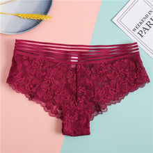 Load image into Gallery viewer, FINETOO Lace G-String Sexy Women Thong Lace floral Panties Low-rise T-back Panty Fashion Organza Bikini Underwear Lady Lingerie