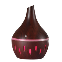 Load image into Gallery viewer, 300ml USB Air Humidifier Electric Aroma Air Diffuser Essential Oil Wood Ultrasonic Aromatherapy Cool Mist Maker for Home Car