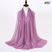 Load image into Gallery viewer, women plain bubble chiffon scarf hijab wrap printe solid color shawls headband muslim hijabs scarves/scarf 60 colors