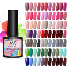 Load image into Gallery viewer, MAD DOLL 8ml 60 Colors Gel Nail Polish Nail Color Nail Gel varnish Soak Off UV Gel Varnish Base Coat No Wipe Top Coat