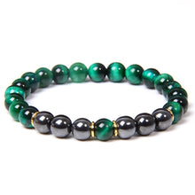 Load image into Gallery viewer, Buddha Bracelet Men Red Tiger Eye Natural Stone 8mm Black Obsidian Hematite Beads Elastic Charm Bracelets Homme Jewelry Gift