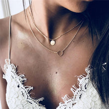 Load image into Gallery viewer, Bohemian Multi Layered Necklace for Women Vintage Portrait Coin Star Moon Pendant Necklace Geometric Collier Collares