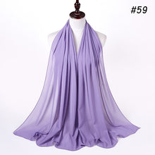 Load image into Gallery viewer, women plain bubble chiffon scarf hijab wrap printe solid color shawls headband muslim hijabs scarves/scarf 60 colors