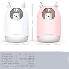 Load image into Gallery viewer, Home Appliances USB Humidifier 300ml Cute Pet Ultrasonic Cool Mist Aroma Air Oil Diffuser Romantic Color LED Lamp Humidificador