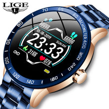 Load image into Gallery viewer, LIGE Steel Band Smart Watch Men Heart Rate Blood Pressure Monitor Sport Multifunction Mode Fitness Tracker Waterproof Smartwatch